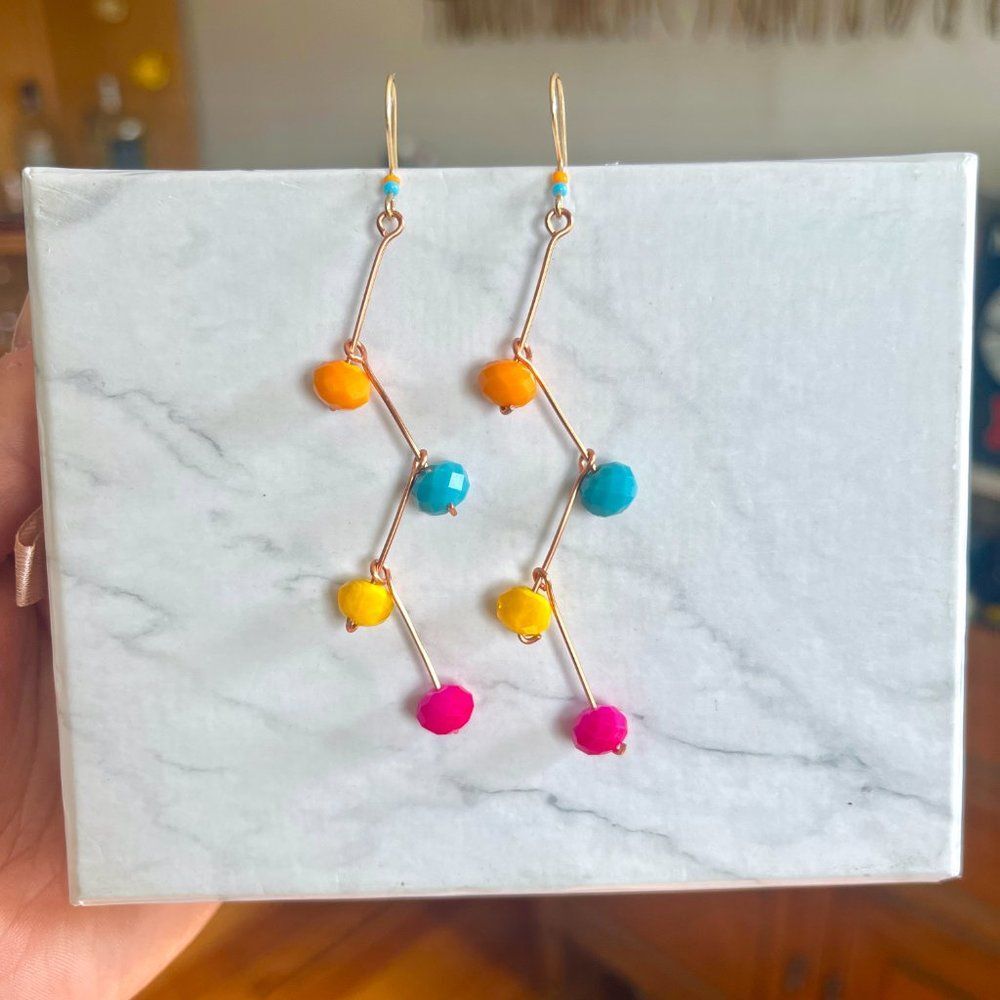 Neon Bright Color Pop Branching Gravity Earrings